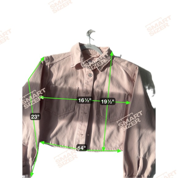 DR2 Cropped Denim Jacket - Sz small; soft pink  NWOT - Picture 5 of 6